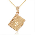 Collier Pendentif Bible ouvrante – Doré et Argenté
